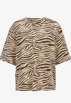 Toppe|T-Shirts-Soyaconcept Superblød t-shirt med zebramønster | Cellbes