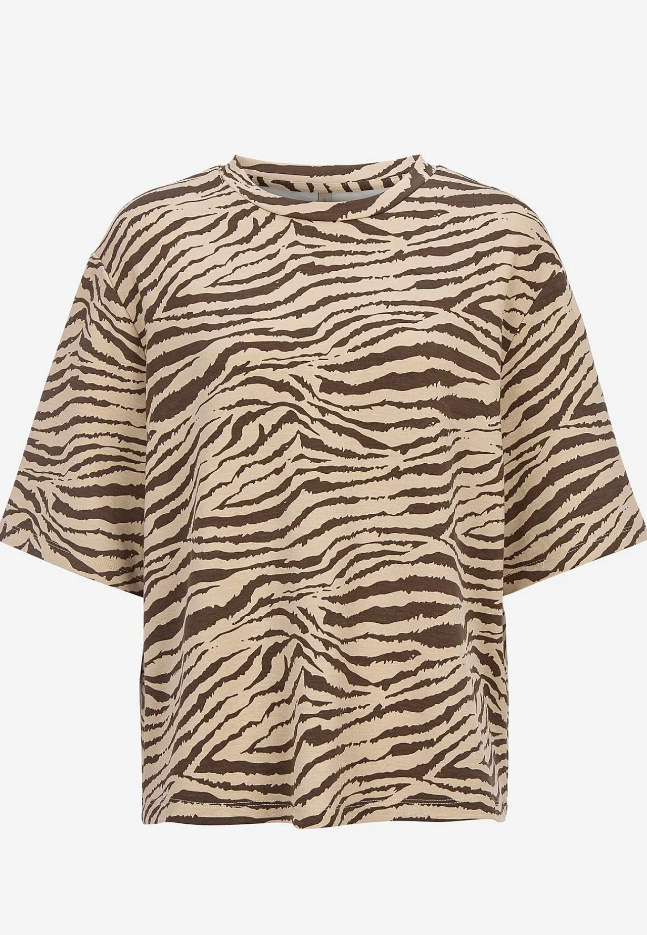 Toppe|T-Shirts-Soyaconcept Superblød t-shirt med zebramønster | Cellbes