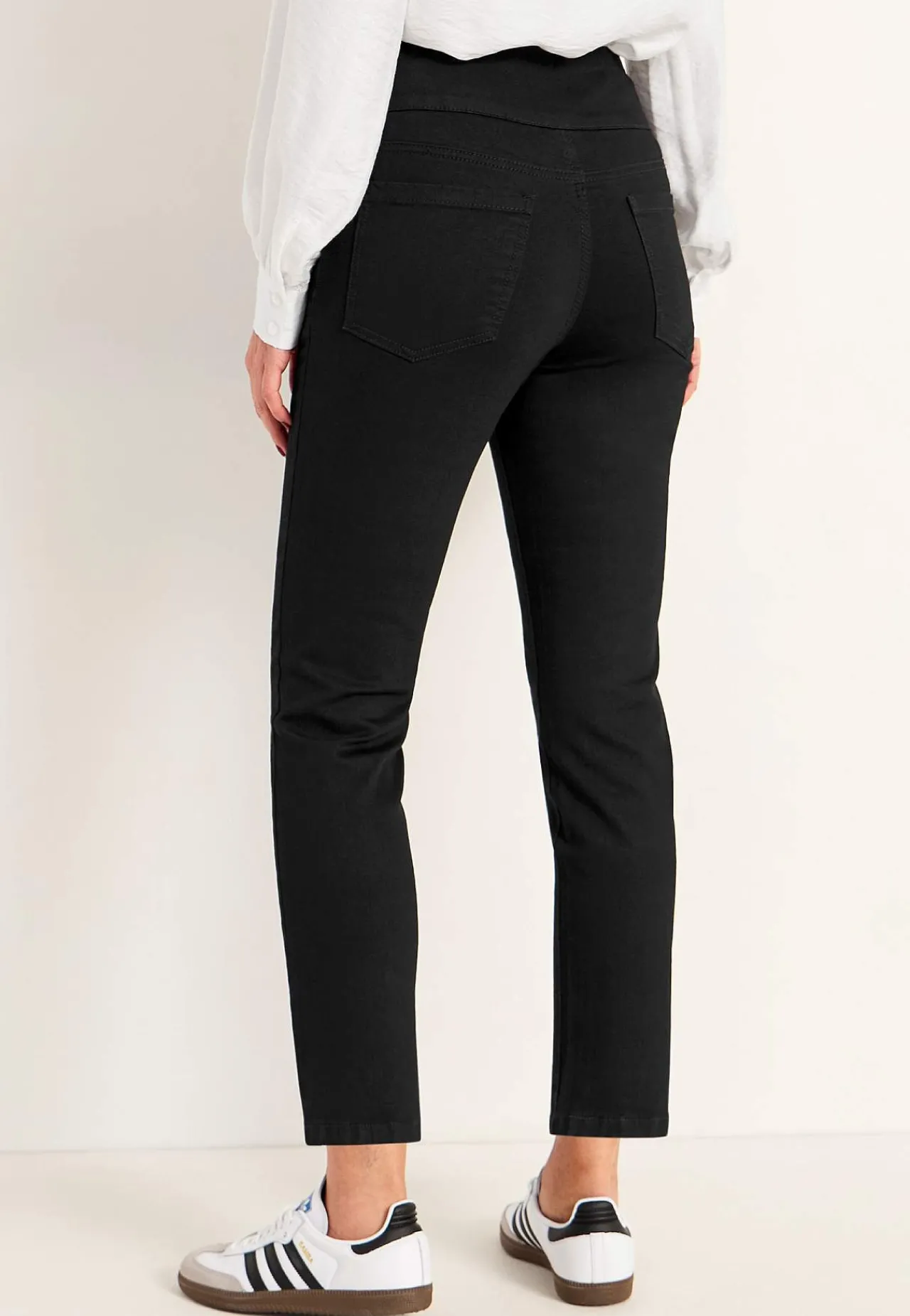 Forårsbukser|Høj Talje- Superkomfortable ankeljeans i denim Elin Sort / Denim