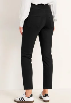 Forårsbukser|Høj Talje- Superkomfortable ankeljeans i denim Elin Sort / Denim