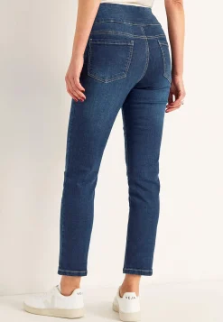 Forårsbukser|Høj Talje-Cellbes of Sweden Superkomfortable ankeljeans i denim Elin Mellemblå / Denim
