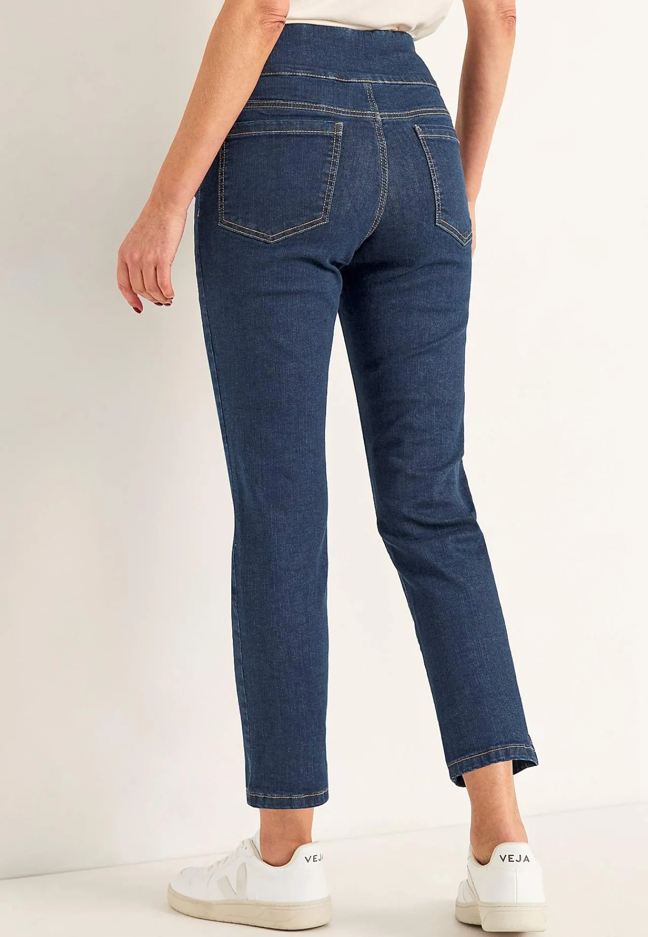 Forårsbukser|Høj Talje-Cellbes of Sweden Superkomfortable ankeljeans i denim Elin | Cellbes