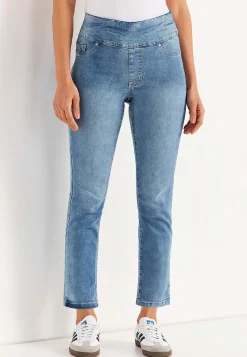 Forårsbukser|Høj Talje-Cellbes of Sweden Superkomfortable ankeljeans i denim Elin Lyseblå denim