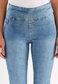 Forårsbukser|Høj Talje-Cellbes of Sweden Superkomfortable ankeljeans i denim Elin Lyseblå denim