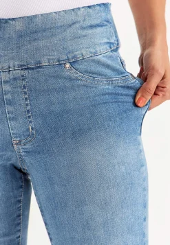 Forårsbukser|Høj Talje-Cellbes of Sweden Superkomfortable ankeljeans i denim Elin Lyseblå denim