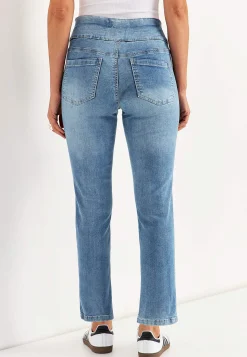 Forårsbukser|Høj Talje-Cellbes of Sweden Superkomfortable ankeljeans i denim Elin Lyseblå denim