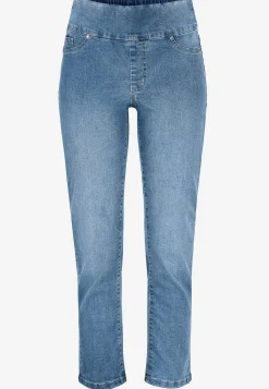 Forårsbukser|Høj Talje-Cellbes of Sweden Superkomfortable ankeljeans i denim Elin Lyseblå denim
