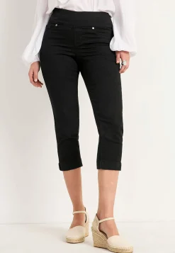 Forårsbukser|Capribukser- Superkomfortable caprijeggings i denim Elin Sort / Denim