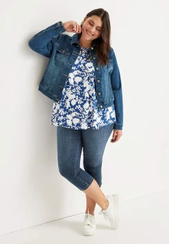 Forårsbukser|Capribukser-Cellbes of Sweden Superkomfortable caprijeggings i denim Elin Mellemblå / Denim