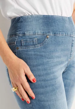 Forårsbukser|Capribukser- Superkomfortable caprijeggings i denim Elin Lyseblå / Denim