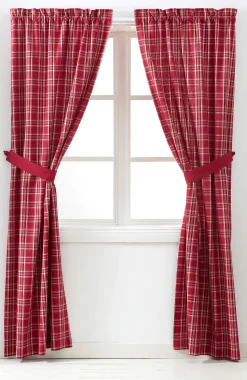 Gardinlængder|Flerpak-Cellbes of Sweden Ternede julegardiner X-mas check 2-pack Rød