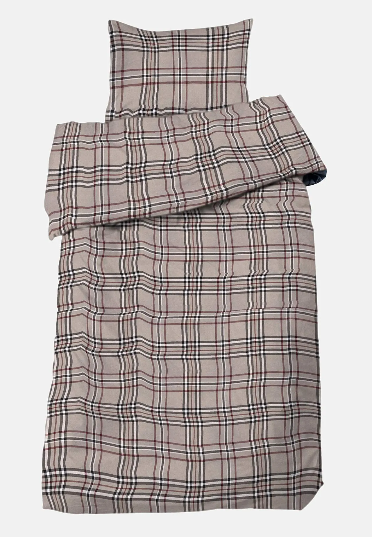 Sengesæt- Ternet flannelsengetæppe 150x210 cm Beige