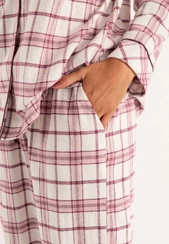 Undertøj|Nat- Og Hyggetøj-Cellbes of Sweden Ternet pyjamas i flonel Beige/Lyserød/Ternet