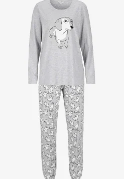 Undertøj|Nat- Og Hyggetøj- To-delt pyjamas Gråmeleret