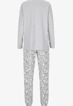 Undertøj|Nat- Og Hyggetøj- To-delt pyjamas Gråmeleret