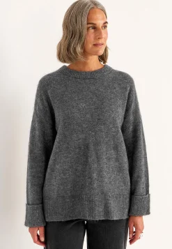 Trøjer|Striktrøjer-Cellbes of Sweden Trøje Premium i mohair- og uldblanding Mørk gråmeleret