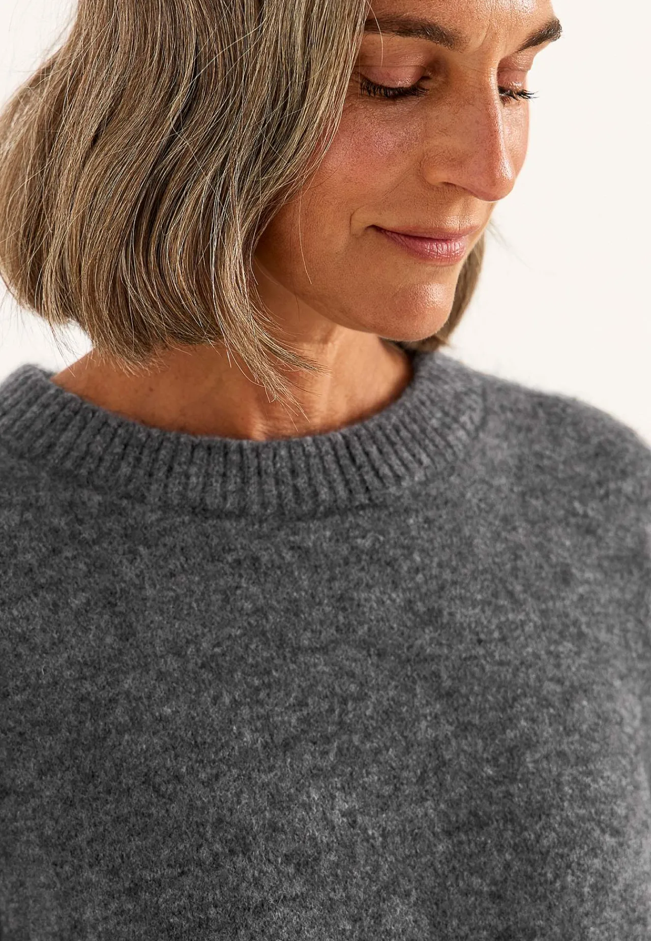 Trøjer|Striktrøjer-Cellbes of Sweden Trøje Premium i mohair- og uldblanding Mørk gråmeleret