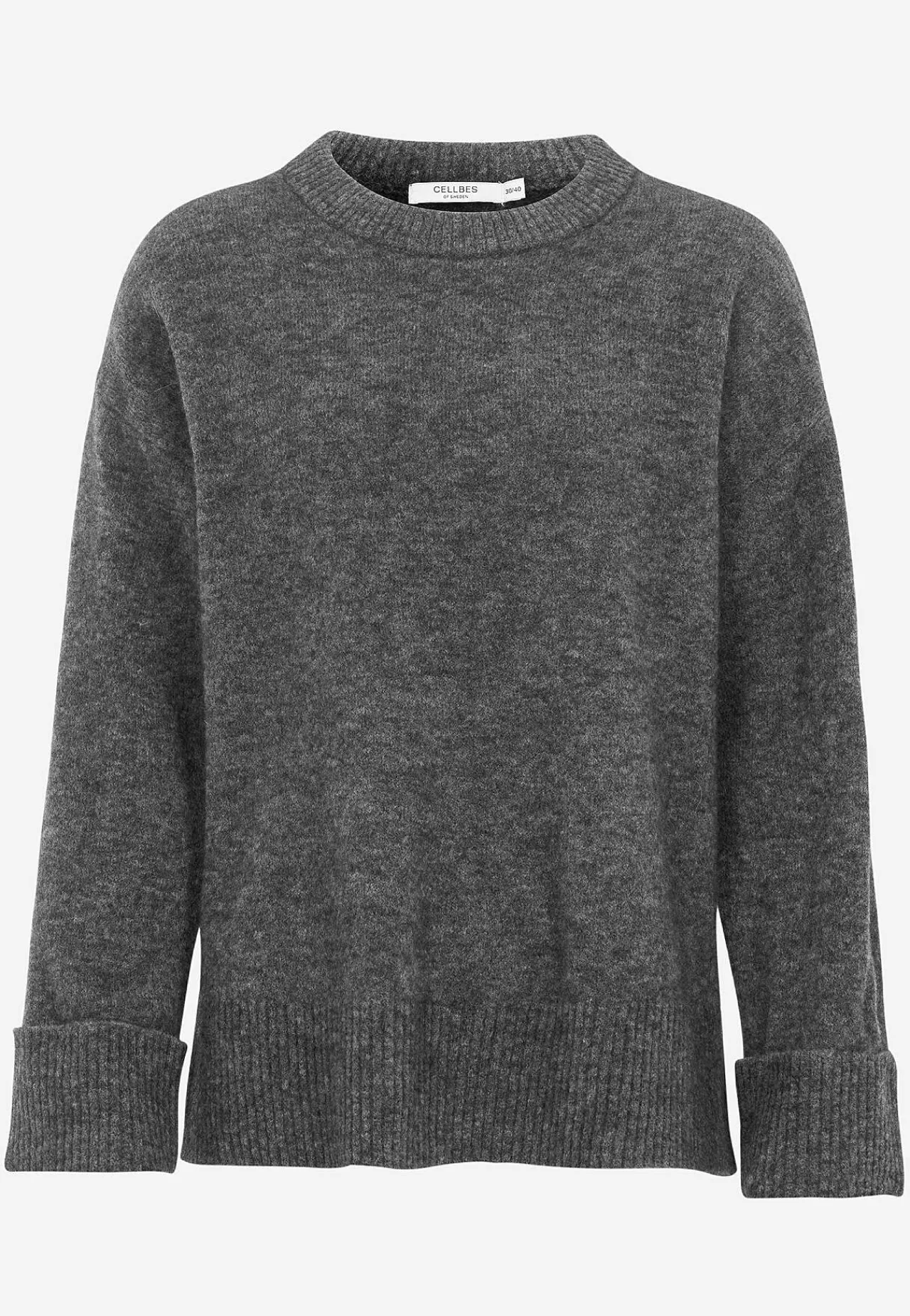 Trøjer|Striktrøjer-Cellbes of Sweden Trøje Premium i mohair- og uldblanding Mørk gråmeleret
