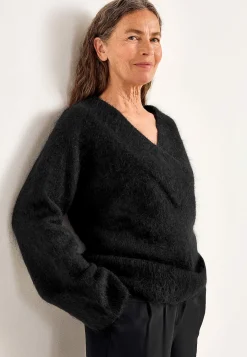 Trøjer|Striktrøjer- Trøje Premium i mohair- og uldblanding Sort