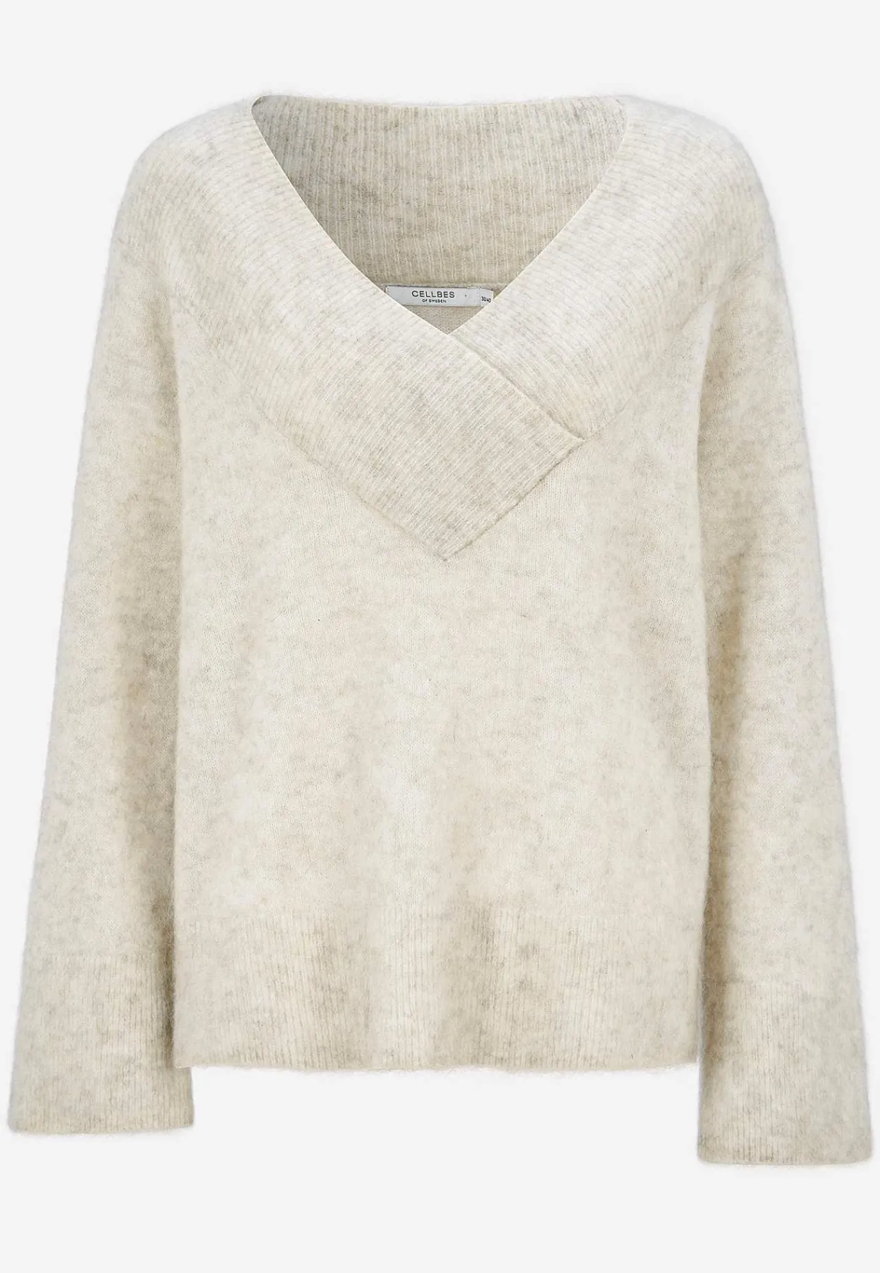 Trøjer|Striktrøjer-Cellbes of Sweden Trøje Premium i mohair- og uldblanding Gråbeige / Meleret