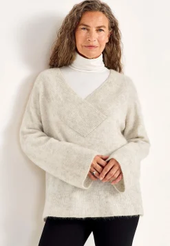 Trøjer|Striktrøjer-Cellbes of Sweden Trøje Premium i mohair- og uldblanding Gråbeige / Meleret