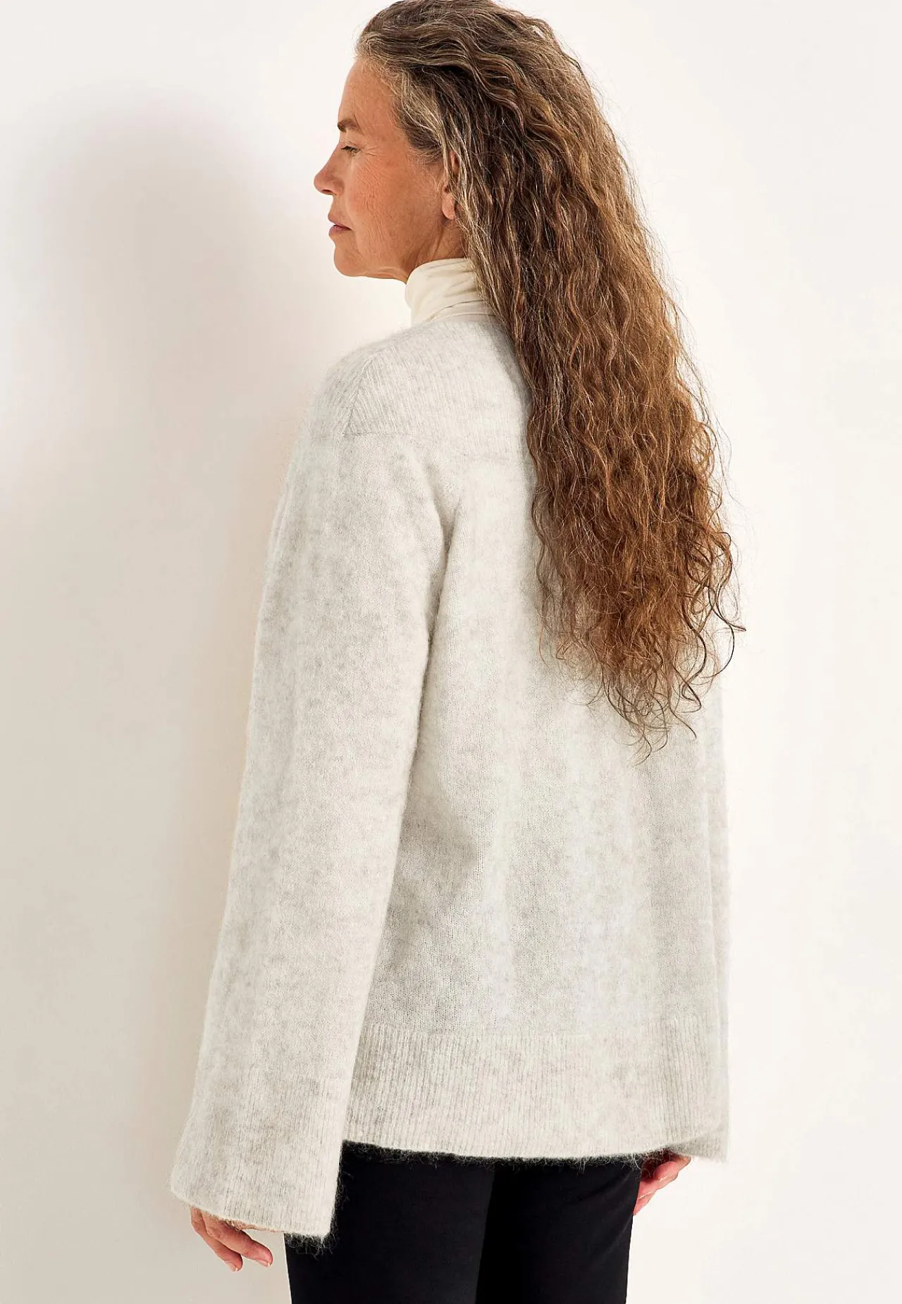 Trøjer|Striktrøjer-Cellbes of Sweden Trøje Premium i mohair- og uldblanding Gråbeige / Meleret