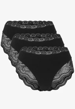 Undertøj|Flerpak Undertøj-Cellbes of Sweden Trusse i bomuld med blondekant 3-pack Sort
