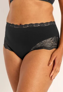 Undertøj|Flerpak Undertøj-Cellbes of Sweden Trusse i bomuld med blondekant 3-pack Sort