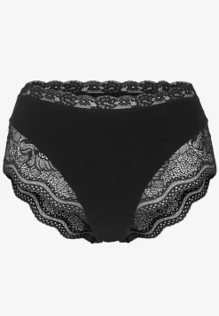 Undertøj|Flerpak Undertøj-Cellbes of Sweden Trusse i bomuld med blondekant 3-pack Vinrød + Sort