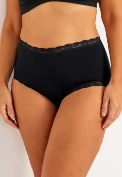 Undertøj|Flerpak Undertøj- Trusse med høj talje og blonde 3-pack Sort