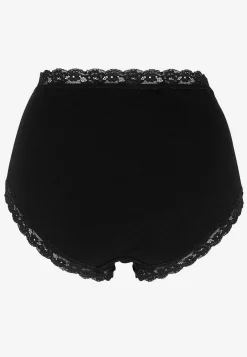 Undertøj|Flerpak Undertøj- Trusse med høj talje og blonde 3-pack Sort
