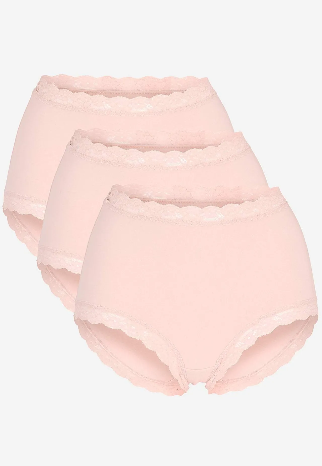 Undertøj|Flerpak Undertøj-Cellbes of Sweden Trusse med høj talje og blonde 3-pack Lys rosa