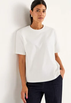 Toppe|T-Shirts-Cellbes of Sweden T-shirt i kraftig bomuldsjersey Hvid