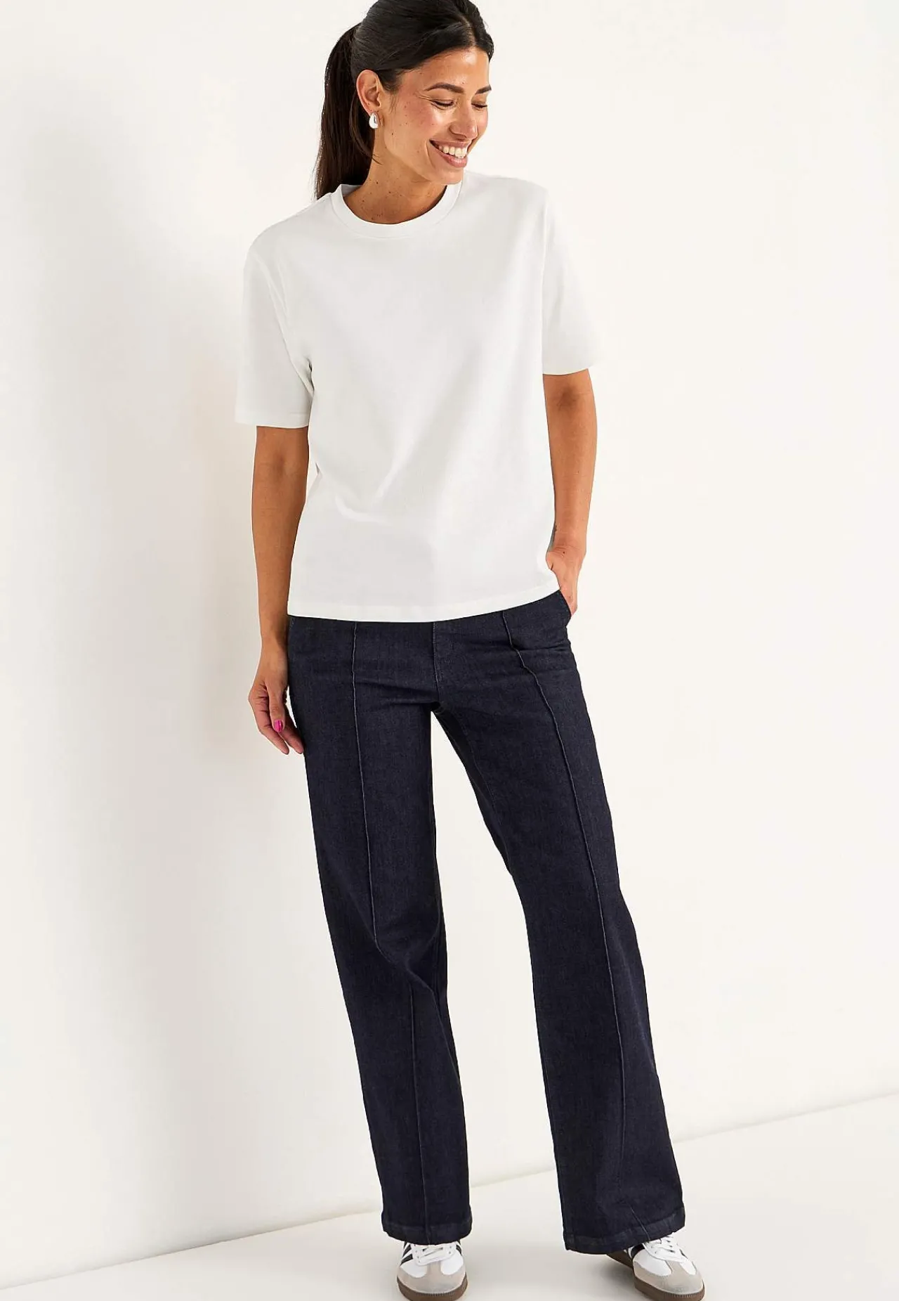 Toppe|T-Shirts-Cellbes of Sweden T-shirt i kraftig bomuldsjersey Hvid