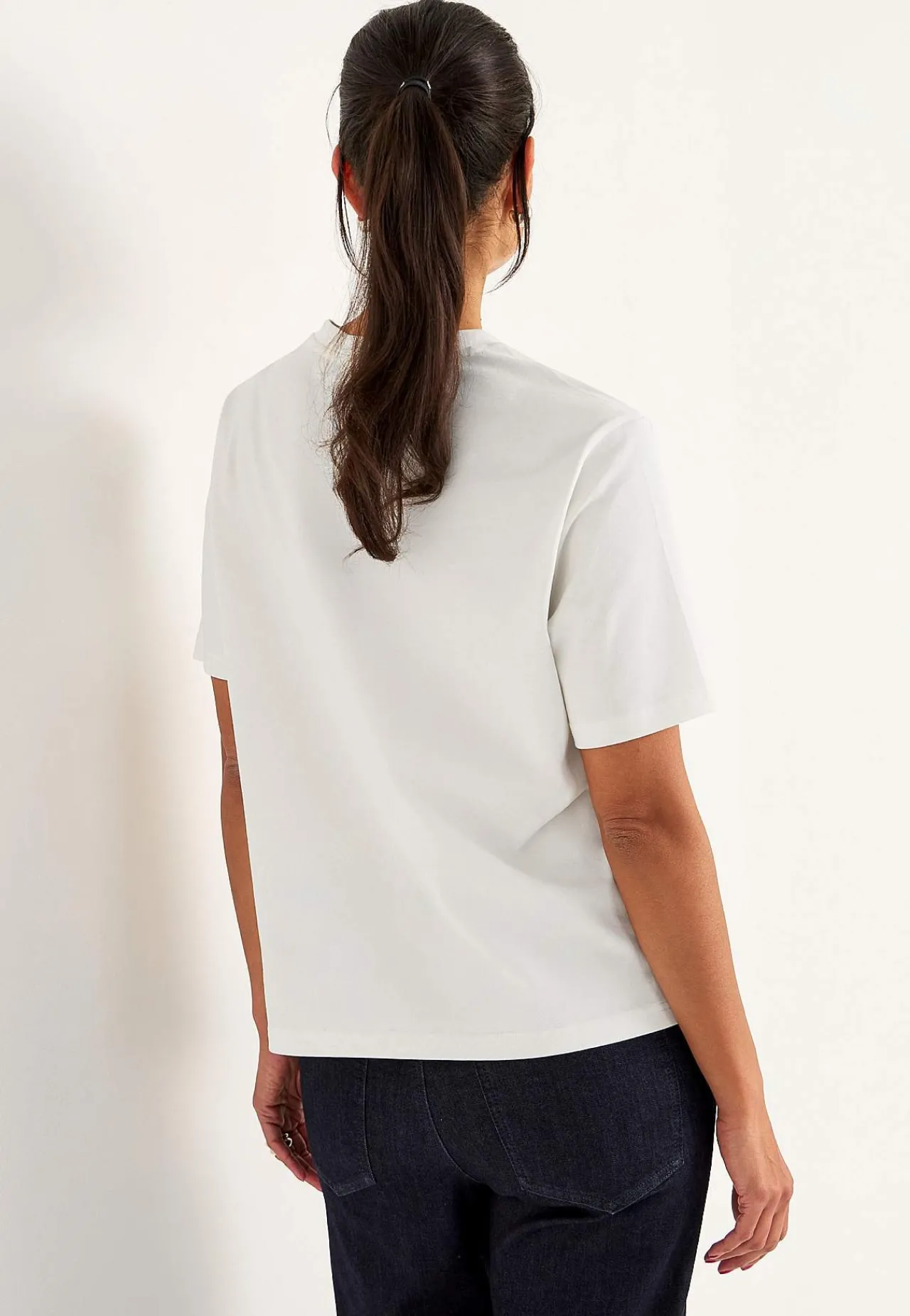Toppe|T-Shirts-Cellbes of Sweden T-shirt i kraftig bomuldsjersey Hvid