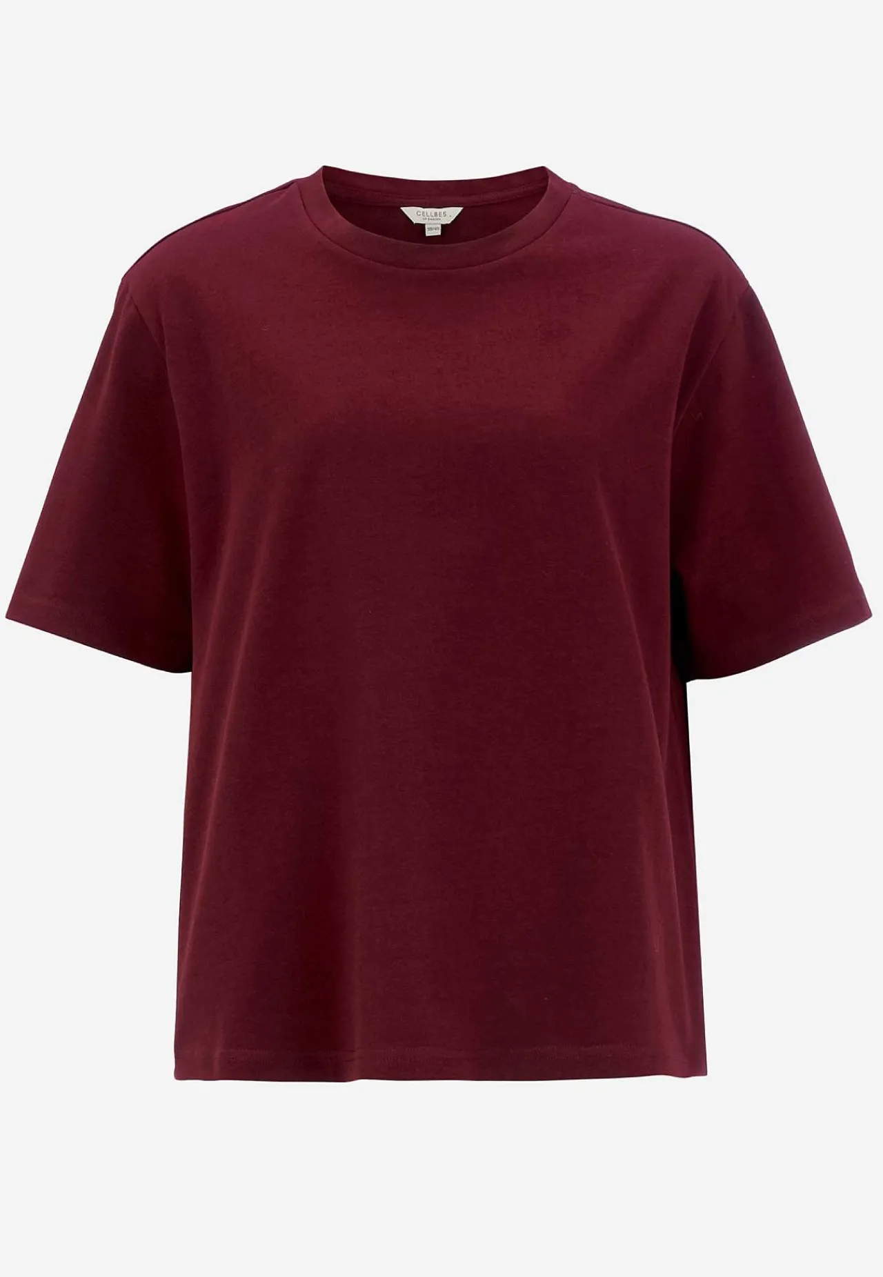 Toppe|T-Shirts-Cellbes of Sweden T-shirt i kraftig bomuldsjersey Vinrød