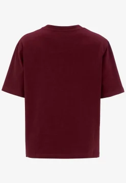 Toppe|T-Shirts-Cellbes of Sweden T-shirt i kraftig bomuldsjersey Vinrød