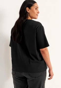 Toppe|T-Shirts-Cellbes of Sweden T-shirt i kraftig bomuldsjersey Sort