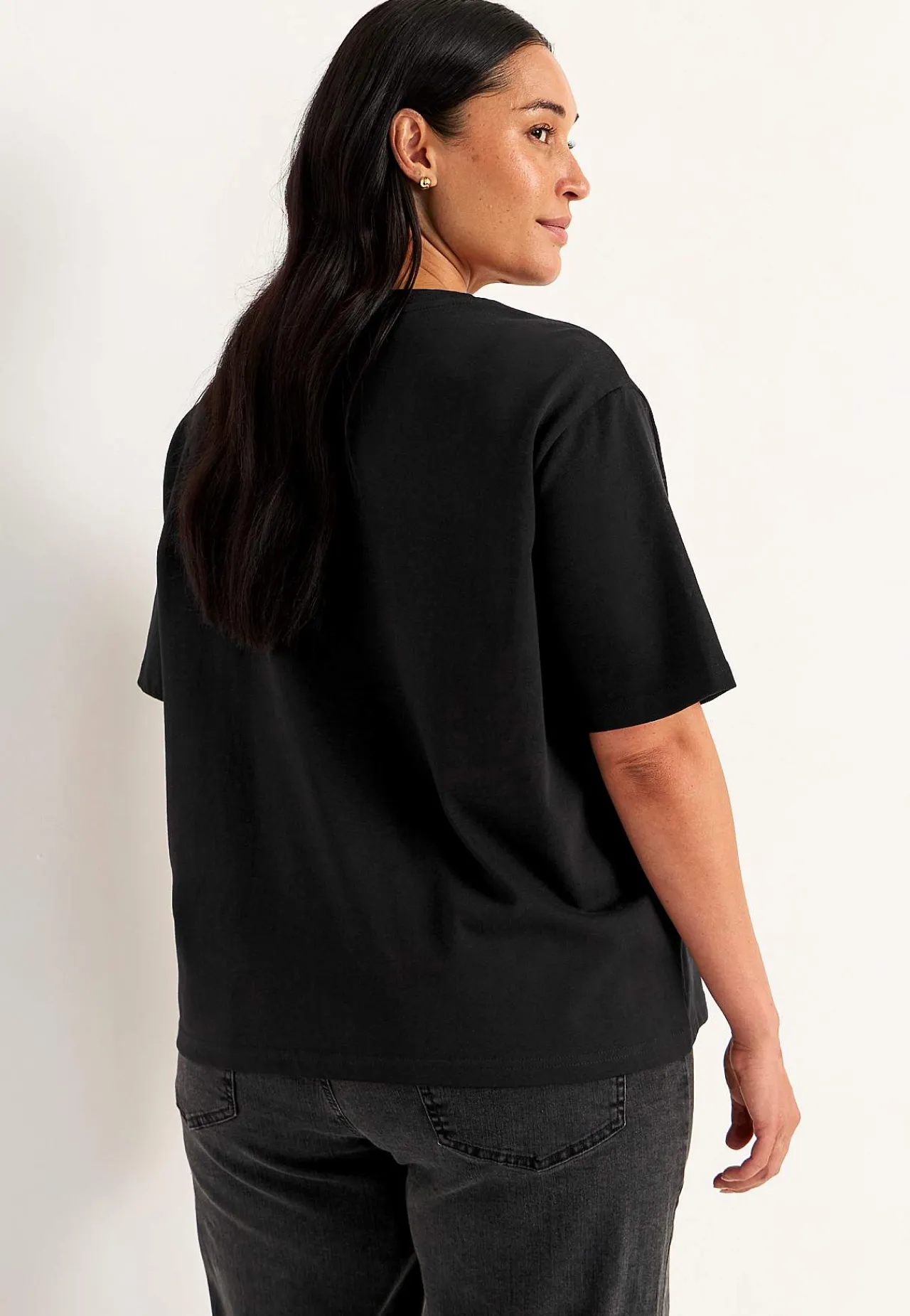 Toppe|T-Shirts-Cellbes of Sweden T-shirt i kraftig bomuldsjersey Sort
