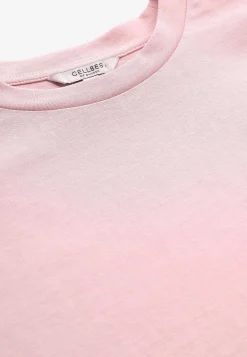 Toppe|T-Shirts- T-shirt i kraftig bomuldsjersey Rosa
