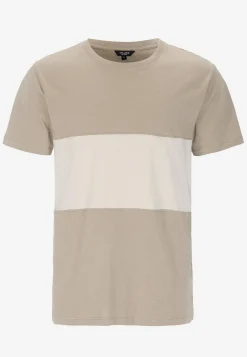 T-Shirts-Cellbes of Sweden T-shirt med en bred stribe Mørk beige