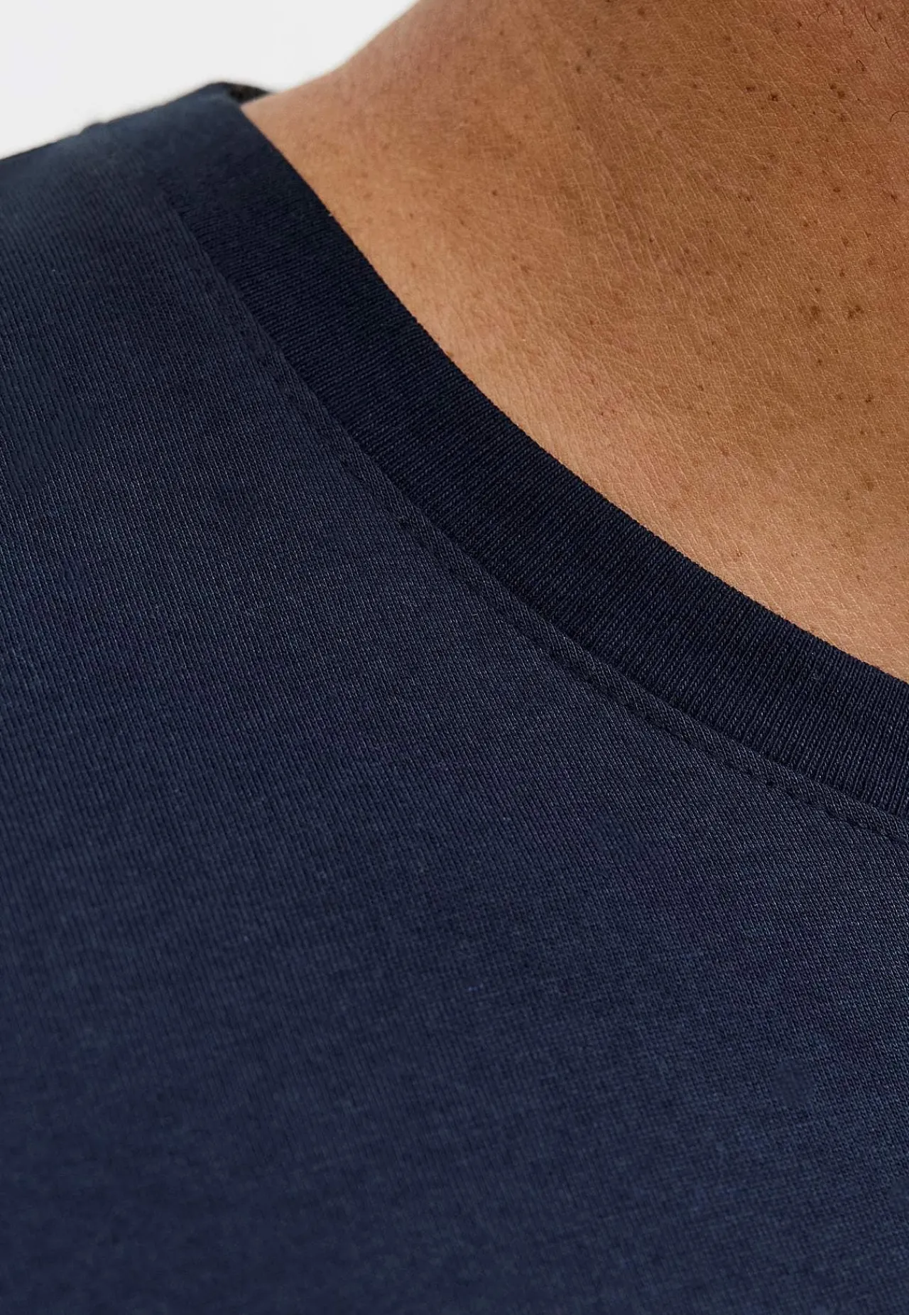 T-Shirts-JACK & JONES PLUS T-shirt med stort tryk ved fronten Marine