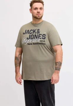 T-Shirts-JACK & JONES PLUS T-shirt med tryk Grøn