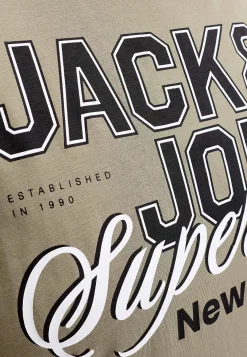 T-Shirts-JACK & JONES PLUS T-shirt med tryk Grøn