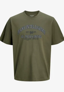 T-Shirts-JACK & JONES T-shirt med tryk Olivengrøn