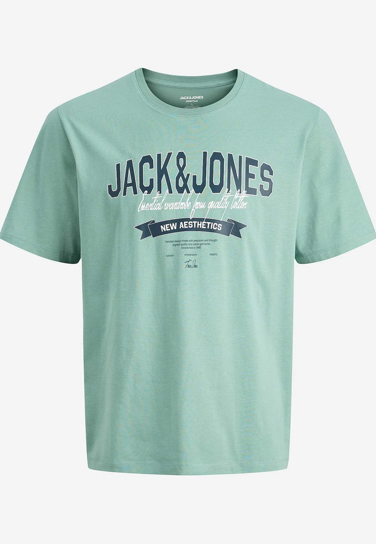 T-Shirts-JACK & JONES PLUS T-shirt med tryk Mintgrøn