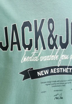 T-Shirts-JACK & JONES PLUS T-shirt med tryk Mintgrøn