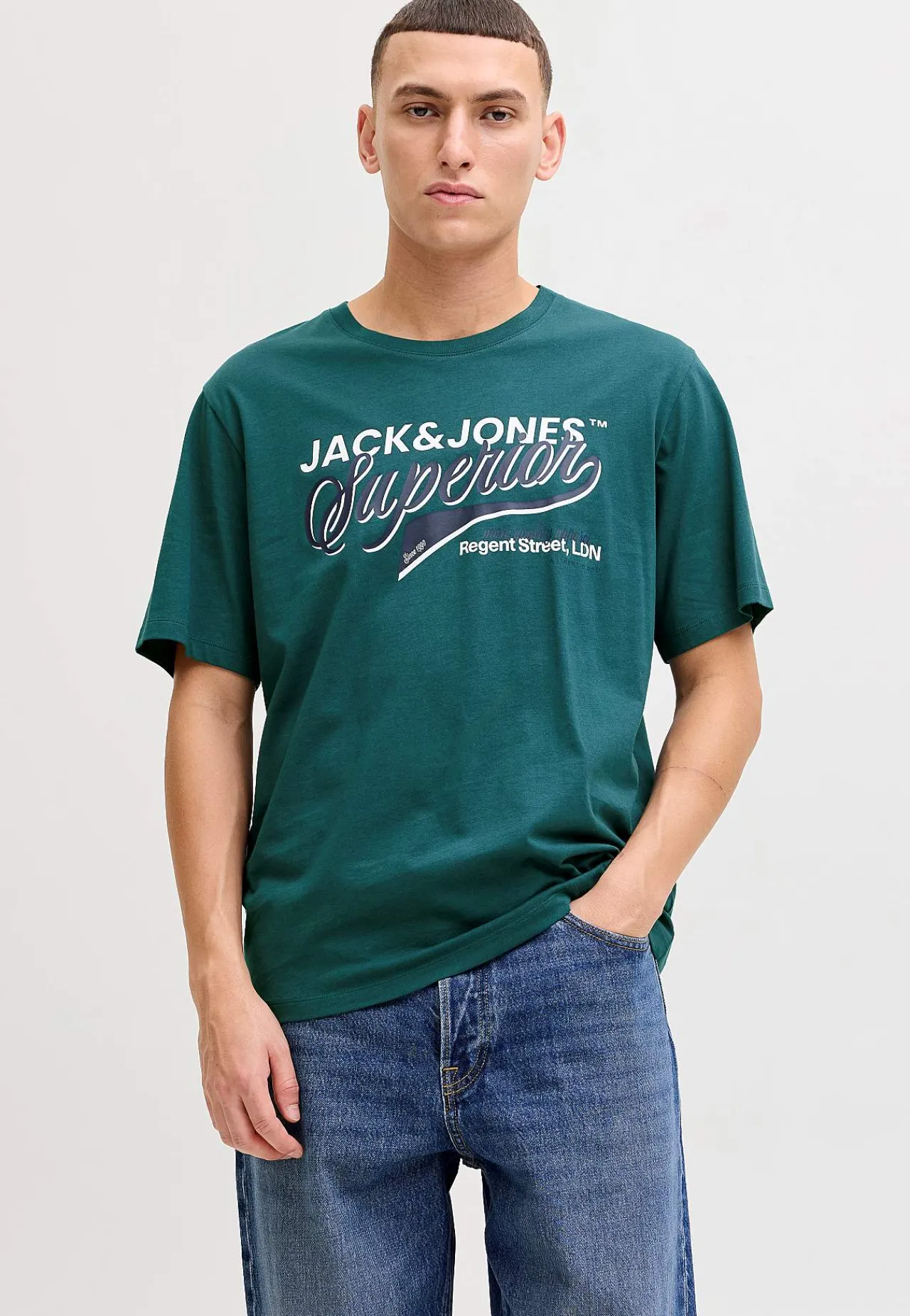 T-Shirts-JACK & JONES T-shirt med tryk Grøn