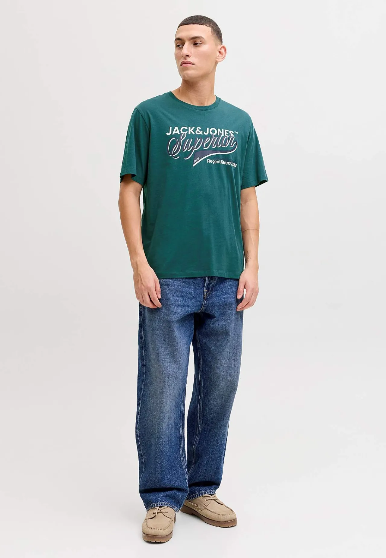 T-Shirts-JACK & JONES T-shirt med tryk Grøn