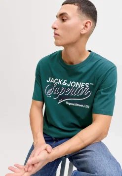 T-Shirts-JACK & JONES T-shirt med tryk Grøn